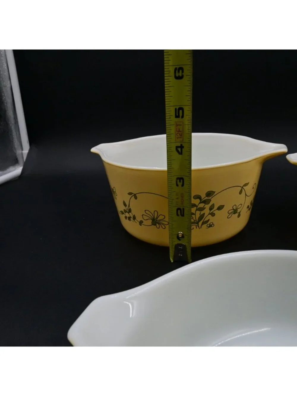 Pyrex Shenandoah Casserole Set of 3 Serving Bowls Yellow Floral No Lids